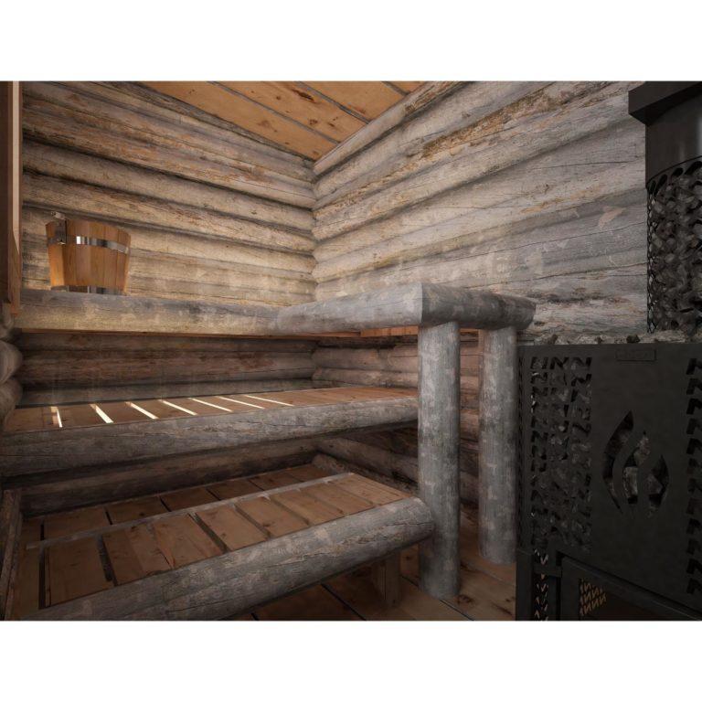 Kelo sauna interior